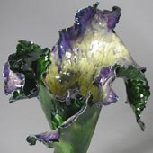 Lily Vase Purple / Green / Yellow