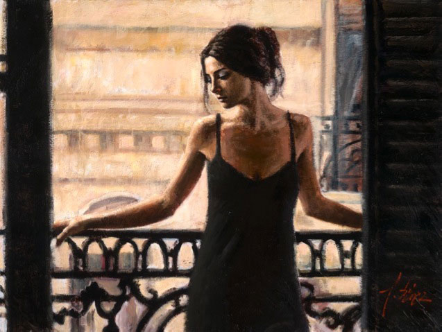 Luciana at the Balcony at San Paolo, by Fabian Perez
