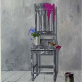 Blue Daisies on Chair, by Michael Gorban